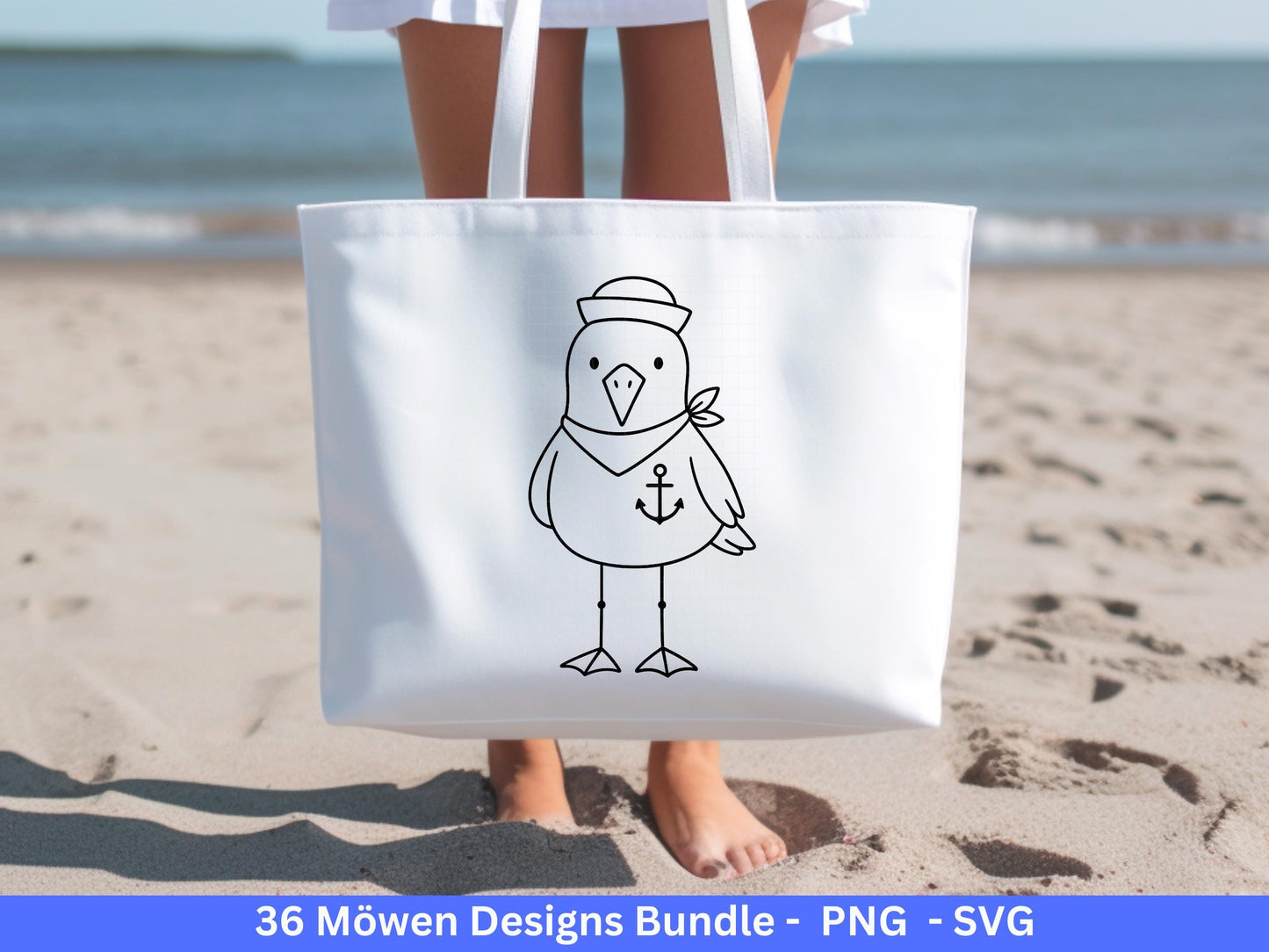 Möwen Plotterdatei Bundle – Maritime Seemanns Möwe Designs | Moin Nordsee Ostsee SVG | Küstenkind Anker Sommer Meer Cricut Laserdatei