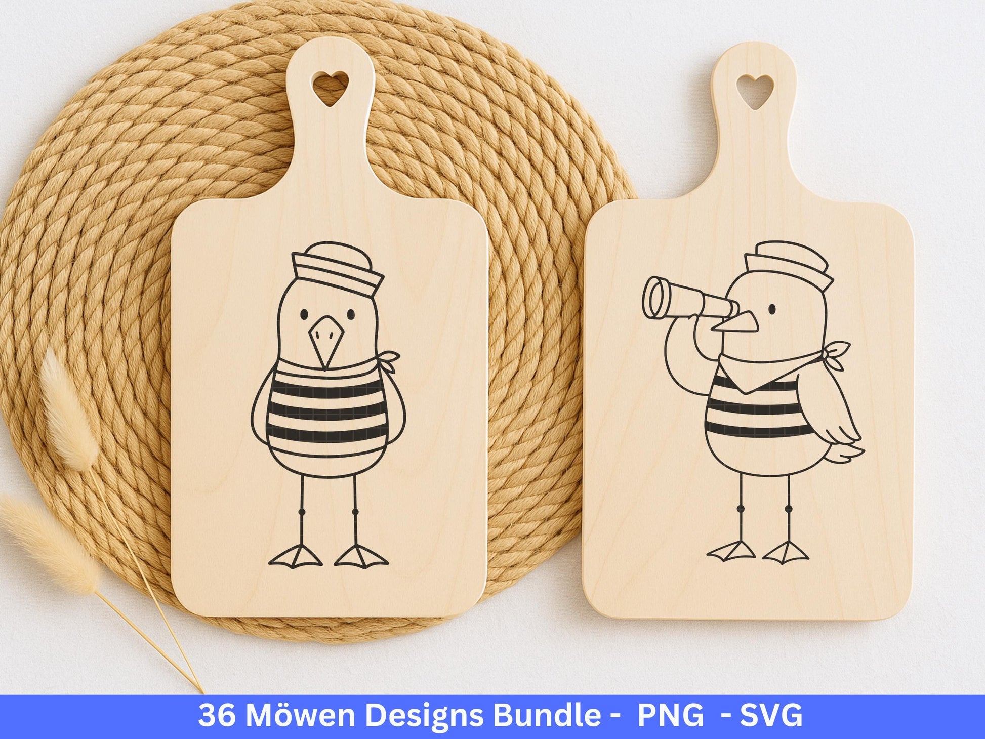 Möwen Plotterdatei Bundle – Maritime Seemanns Möwe Designs | Moin Nordsee Ostsee SVG | Küstenkind Anker Sommer Meer Cricut Laserdatei