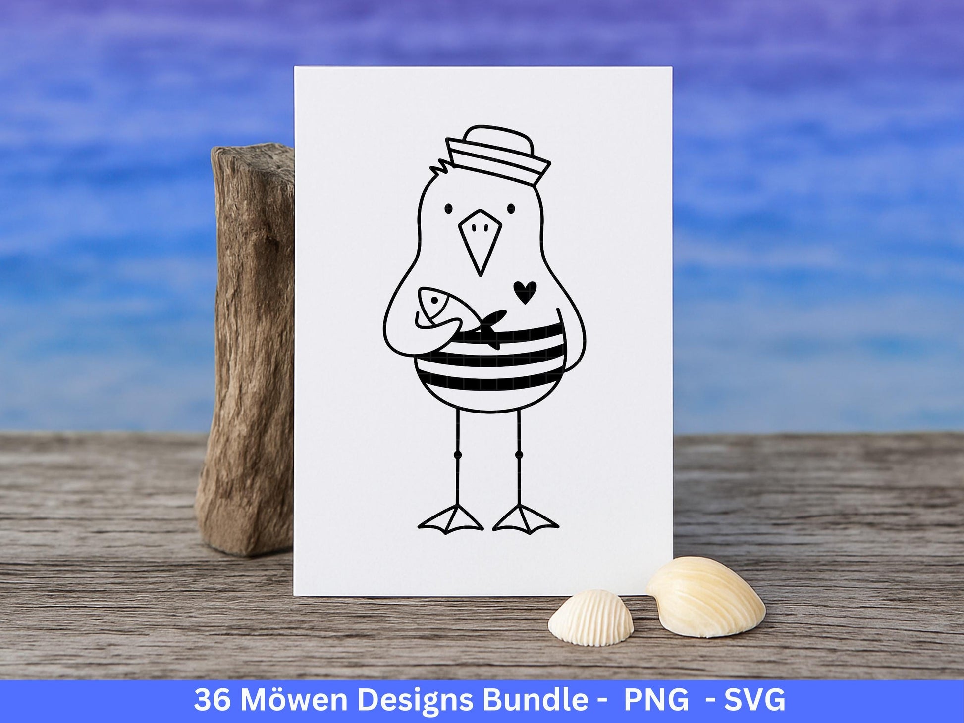 Möwen Plotterdatei Bundle – Maritime Seemanns Möwe Designs | Moin Nordsee Ostsee SVG | Küstenkind Anker Sommer Meer Cricut Laserdatei