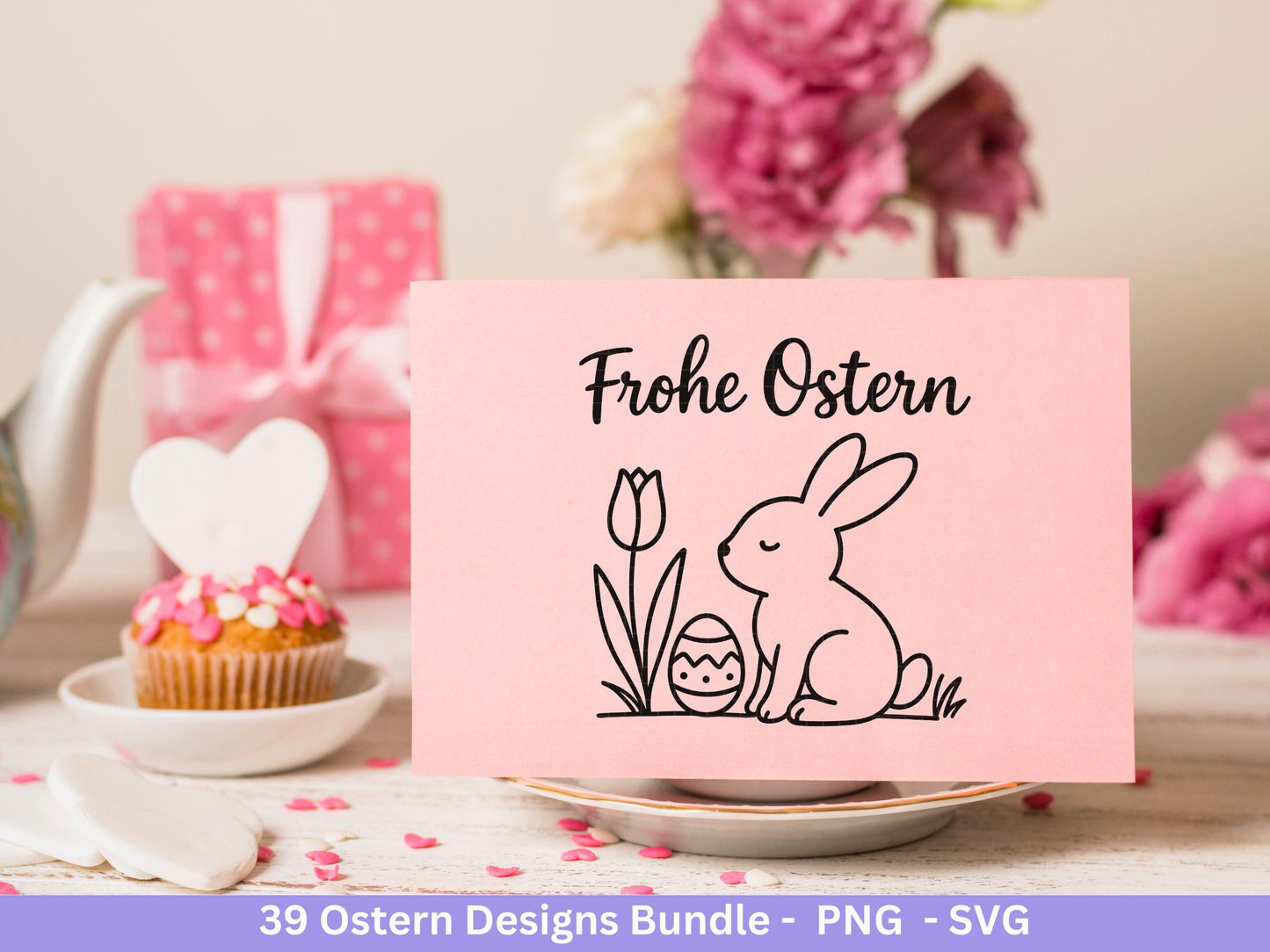 Ostern Plotterdatei Bundle – Süße Hasen & Ostergrüße Designs | Deutsche Oster SVG Motive | Frühling Ostern Cricut Silhouette Laserdatei