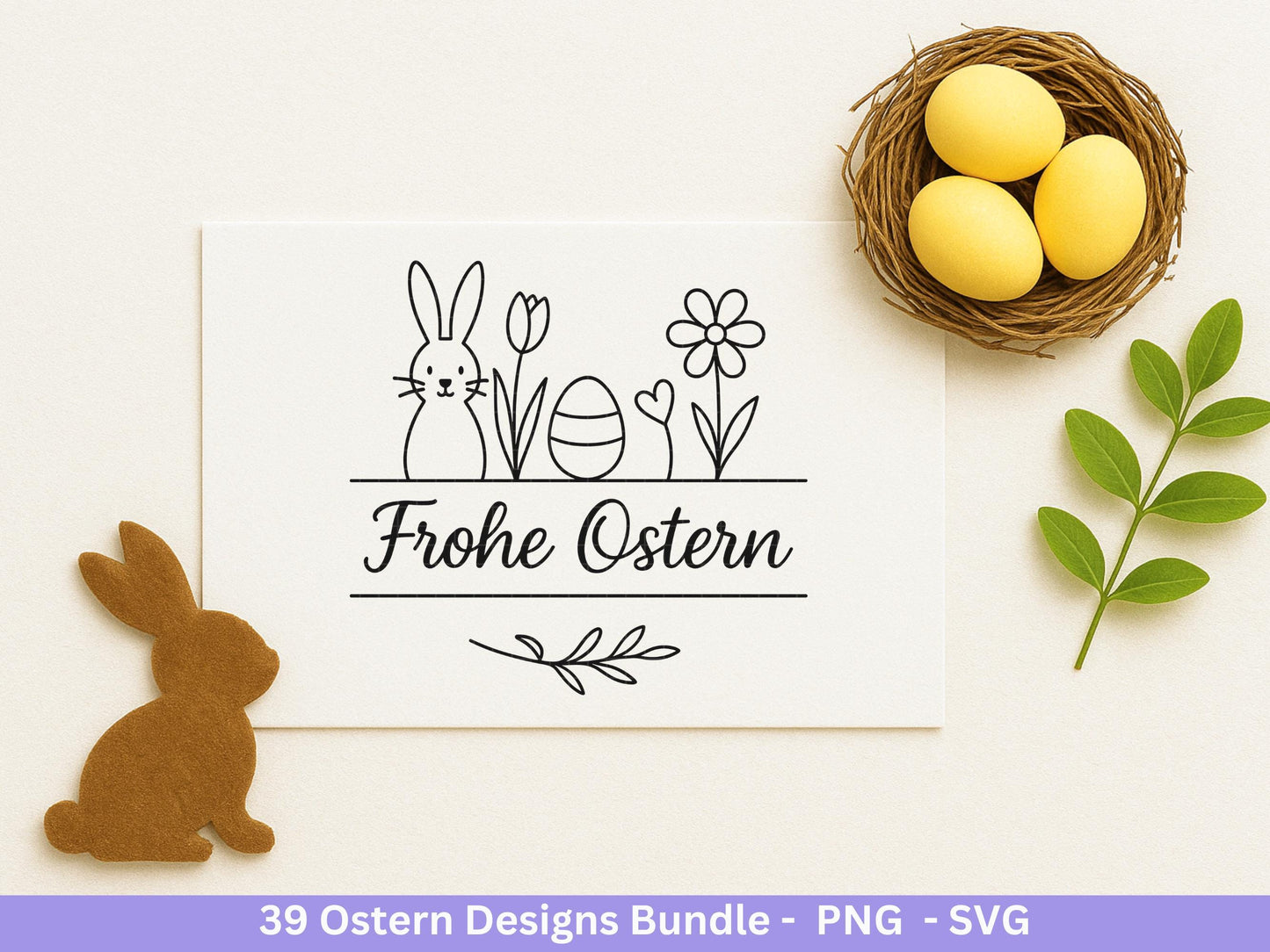 Ostern Plotterdatei Bundle – Süße Hasen & Ostergrüße Designs | Deutsche Oster SVG Motive | Frühling Ostern Cricut Silhouette Laserdatei