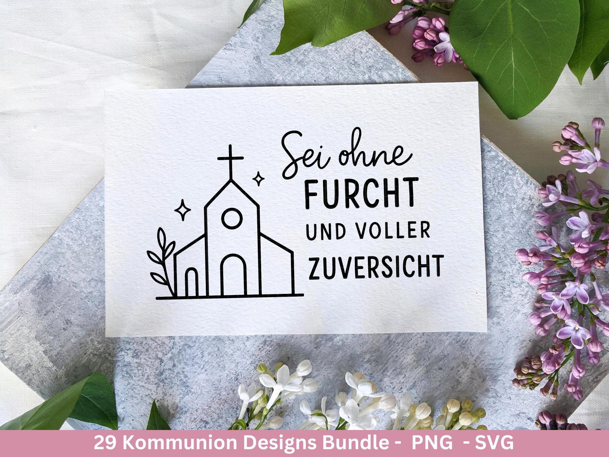 Plotterdatei Kommunion Bundle – 29 Designs SVG & PNG | Kommunion Geschenk Einladung | Taufe Laserdatei | Cricut Deko Christlich Clipart
