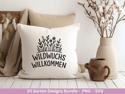 Garten Plotterdatei Bundle – Frühling SVG | Gartenliebe Sprüche | Kräuter Beet Schubkarre Gießkanne | Gartendeko Laserdatei | Cricut Datei