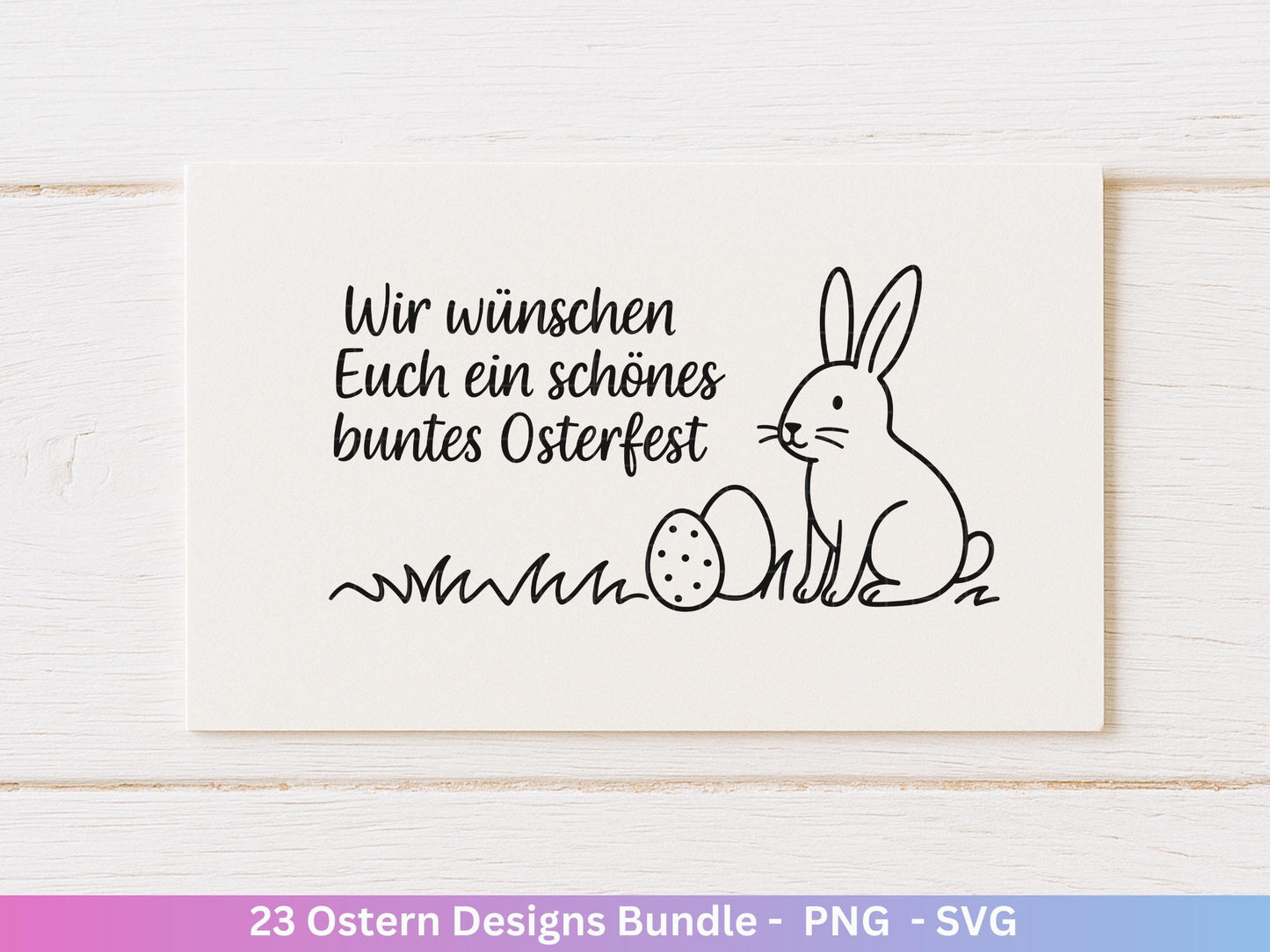 Deutsche Oster SVG Bundle – Frohe Ostern Sprüche & süße Hasen | Ostergrüße Plotterdatei | Cricut Silhouette Datei | Laserdatei Ostern