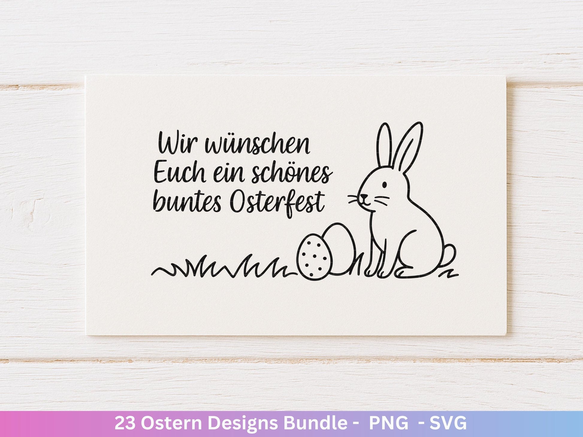 Deutsche Oster SVG Bundle – Frohe Ostern Sprüche & süße Hasen | Ostergrüße Plotterdatei | Cricut Silhouette Datei | Laserdatei Ostern