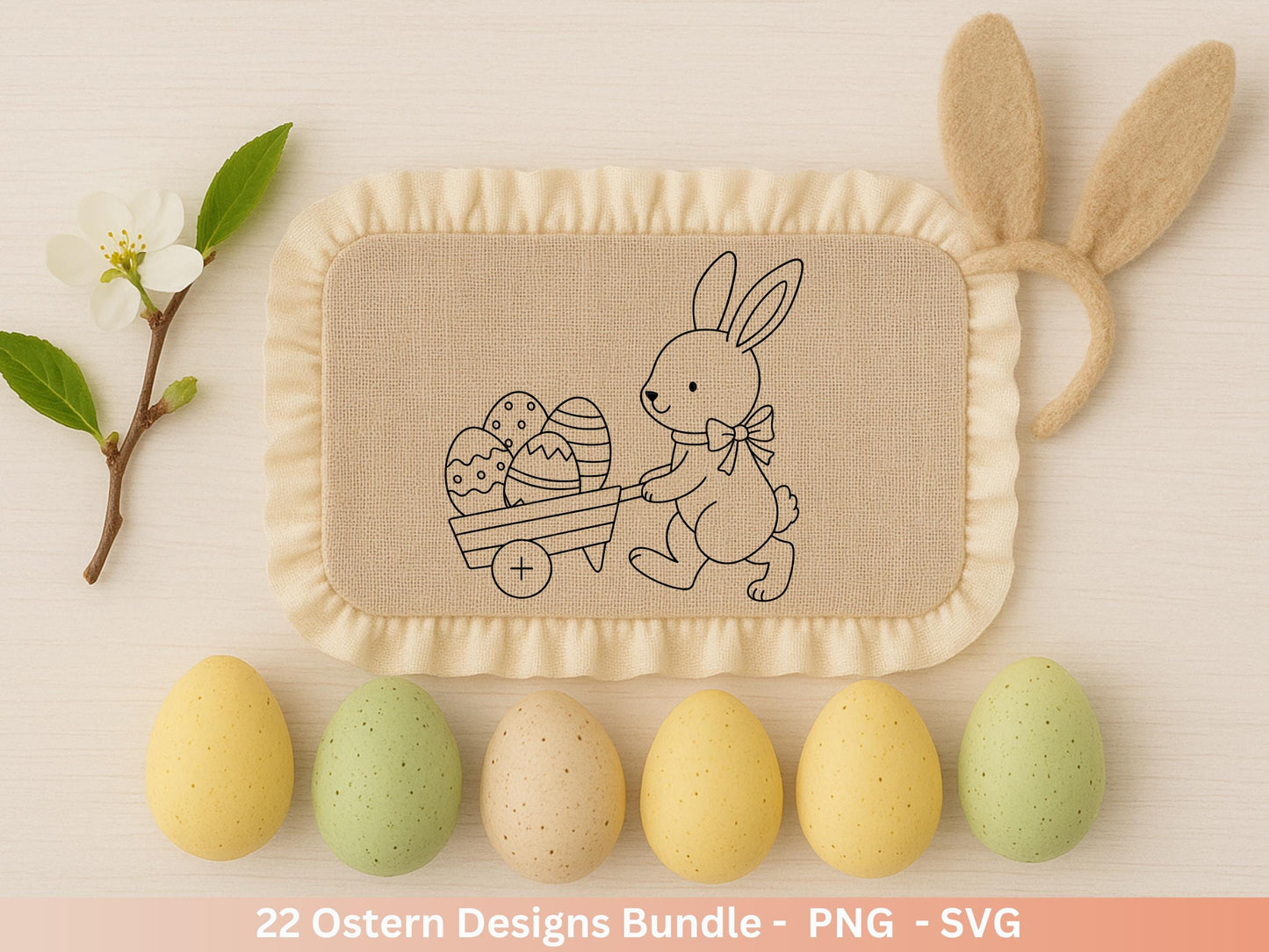 Ostern Plotterdatei Bundle – Süße Hasen & Frohe Ostern Sprüche | Deutsche Oster SVG | Frühlingsduft Motive | Cricut Silhouette Laserdatei