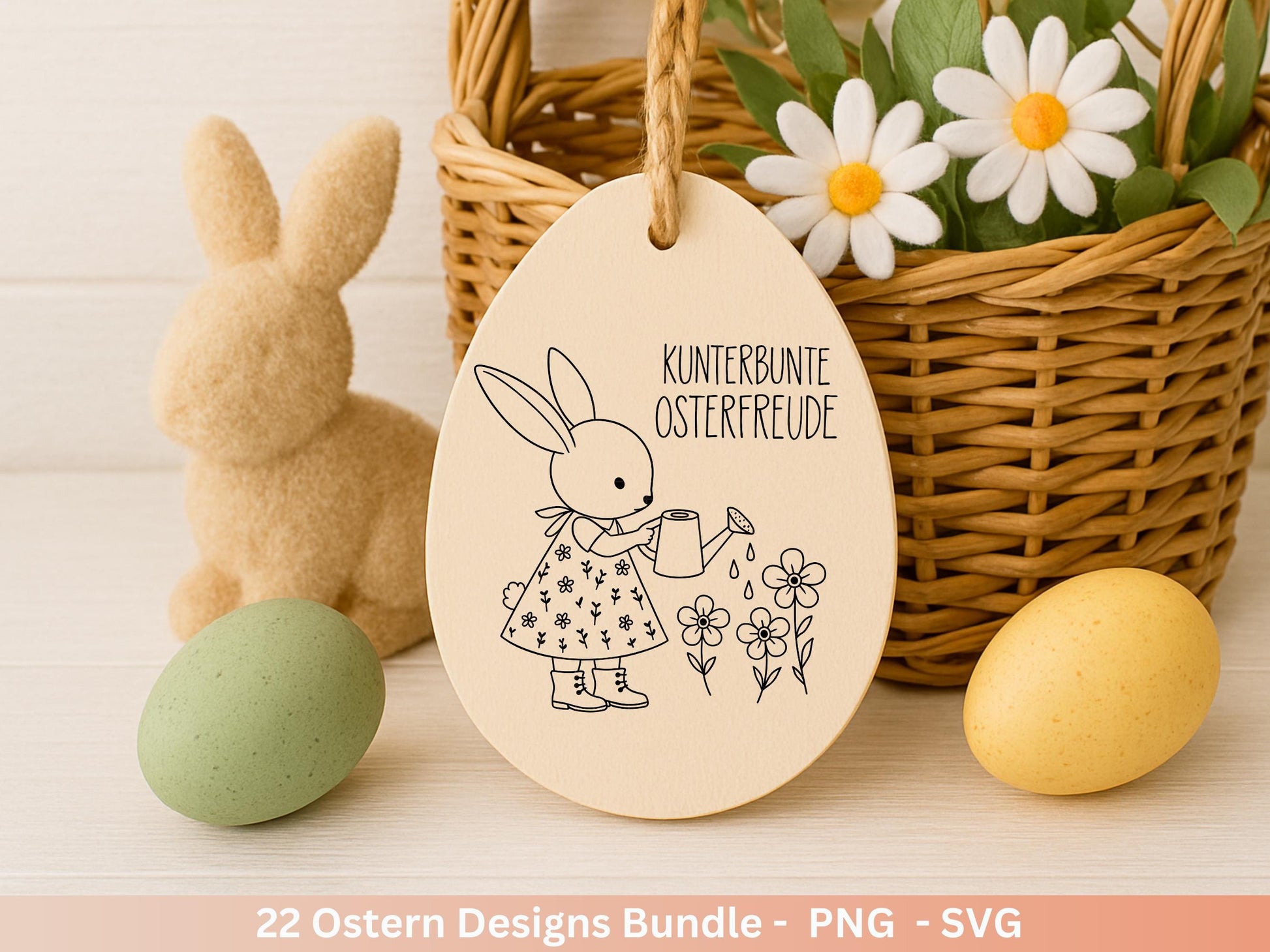 Ostern Plotterdatei Bundle – Süße Hasen & Frohe Ostern Sprüche | Deutsche Oster SVG | Frühlingsduft Motive | Cricut Silhouette Laserdatei
