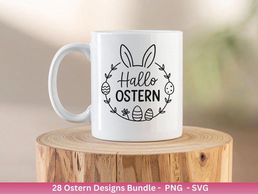Ostern Plotterdatei Bundle – Süße Hasen Frohe Ostern Sprüche | Deutsche Oster SVG Designs | Ostergrüße Eiersuche Motive | Cricut Laserdatei