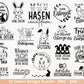 Ostern Plotterdatei Bundle – Deutsche Oster Sprüche Süße Hasen | Ostergruss Designs | Frohe Ostern SVG | Eiersuche Motive Cricut Laserdatei