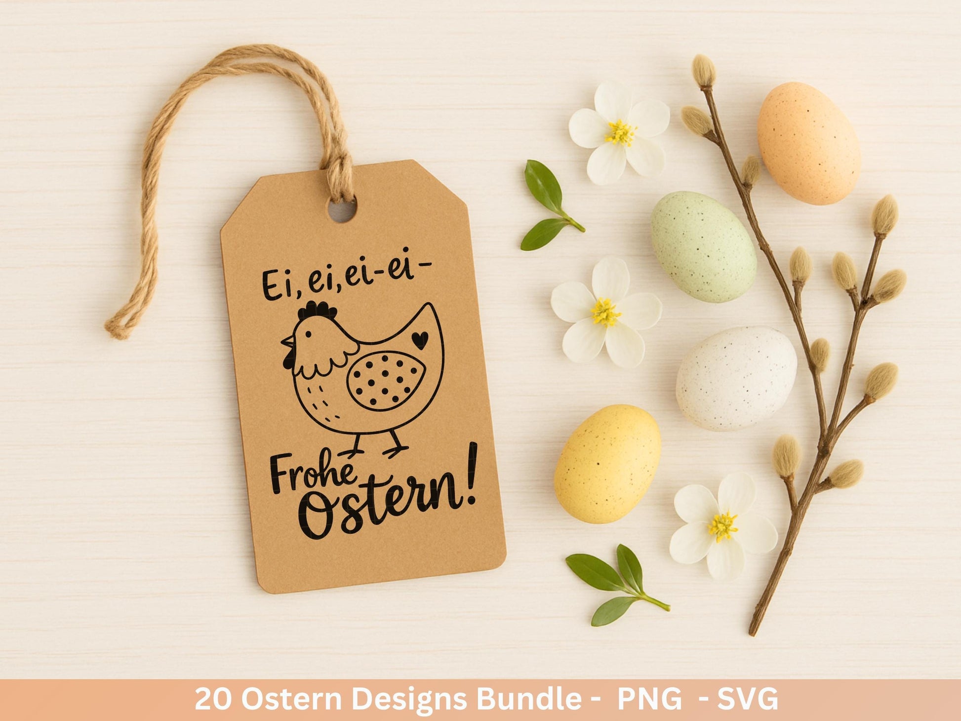 Ostern Plotterdatei Bundle – Deutsche Oster Sprüche Süße Hasen | Ostergruss Designs | Frohe Ostern SVG | Eiersuche Motive Cricut Laserdatei