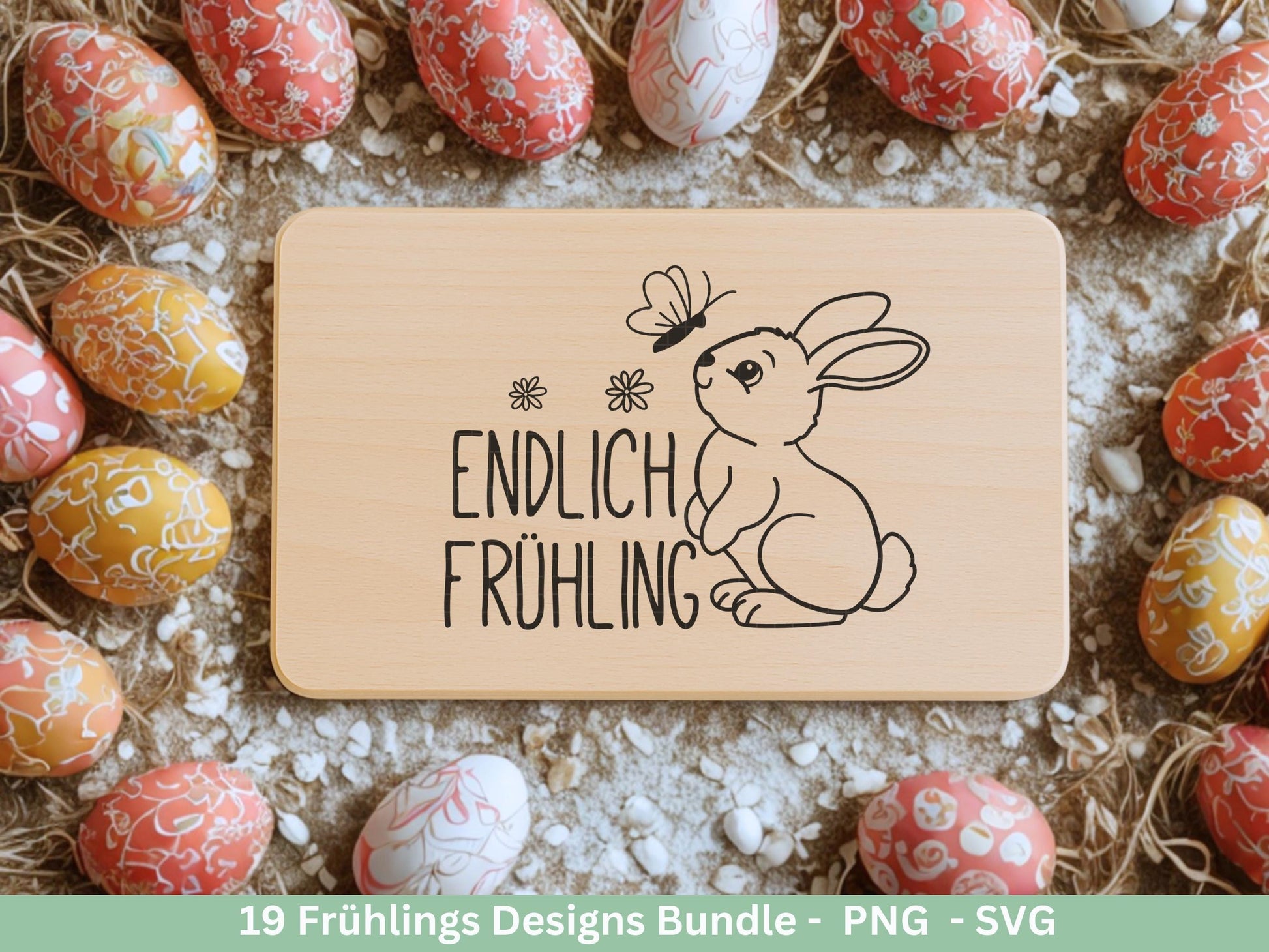 Frühling Plotterdatei Bundle – Hallo Frühling Sprüche Blumen Hase | Deutsche Frühling SVG Designs | Frühlingszauber Motive Cricut Laserdatei