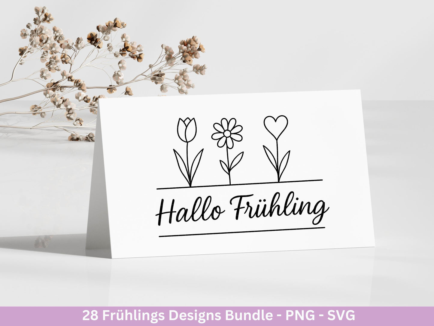 Frühling Plotterdatei Bundle – Willkommen Frühling Frühlingsgrüße | Frühling SVG Designs | Blumen Schmetterling Vogel | Cricut Laserdatei