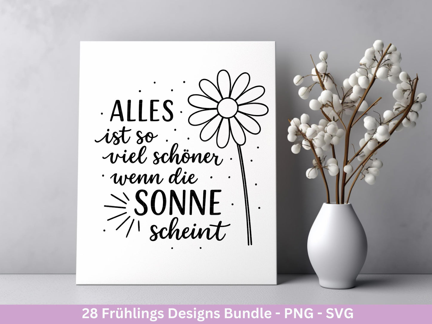 Frühling Plotterdatei Bundle – Willkommen Frühling Frühlingsgrüße | Frühling SVG Designs | Blumen Schmetterling Vogel | Cricut Laserdatei