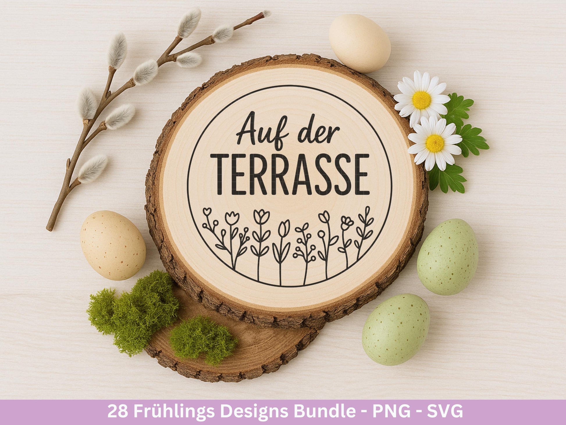 Frühling Plotterdatei Bundle – Willkommen Frühling Frühlingsgrüße | Frühling SVG Designs | Blumen Schmetterling Vogel | Cricut Laserdatei