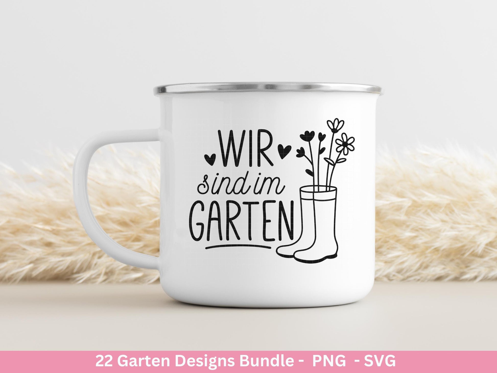Garten Frühling Plotterdatei Bundle – Gartenliebe Sprüche & Motive | Deutsche Garten SVG Designs | Blumen Vogel Cricut Silhouette Laserdatei
