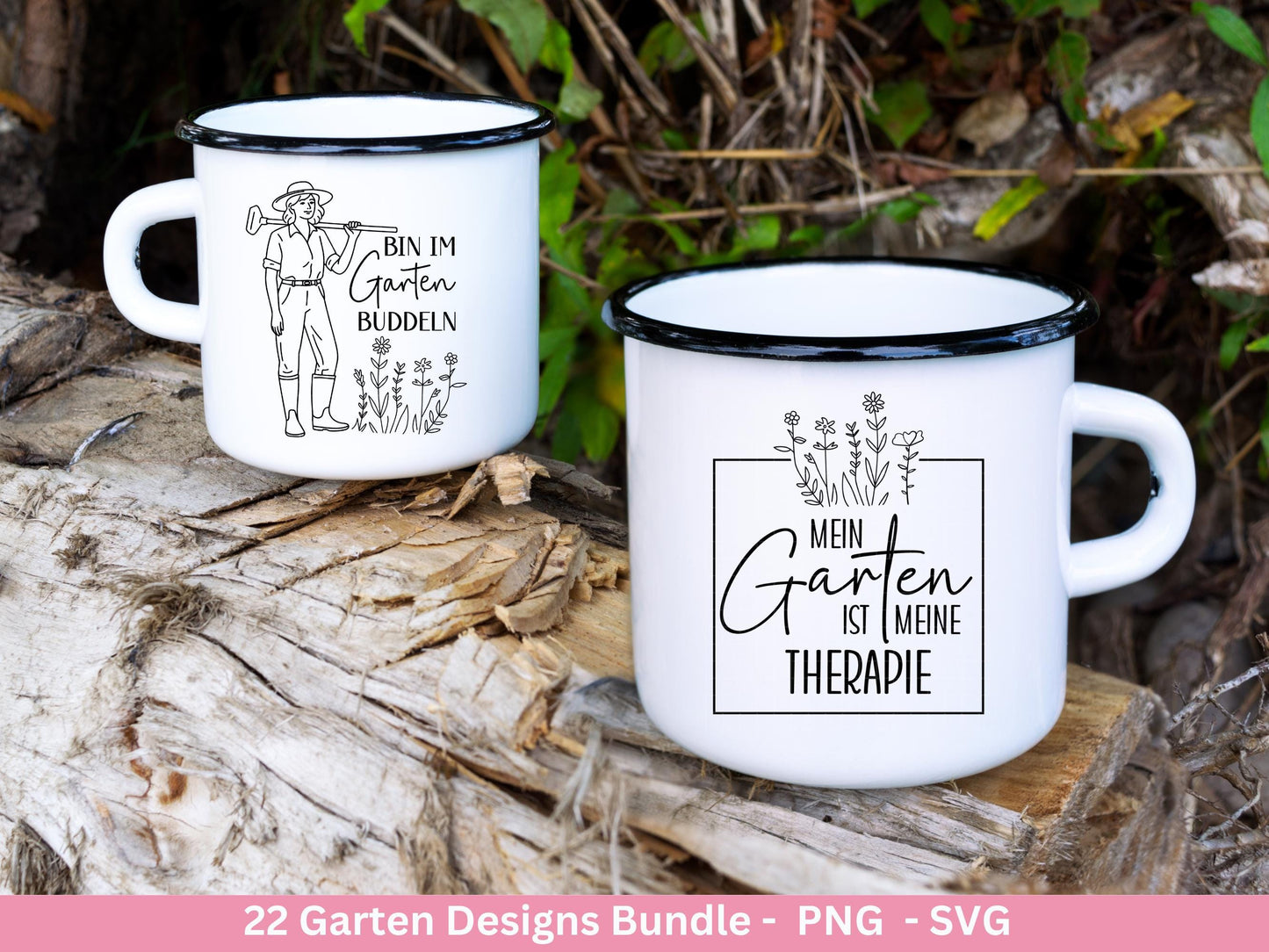 Garten Frühling Plotterdatei Bundle – Gartenliebe Sprüche & Motive | Deutsche Garten SVG Designs | Blumen Vogel Cricut Silhouette Laserdatei