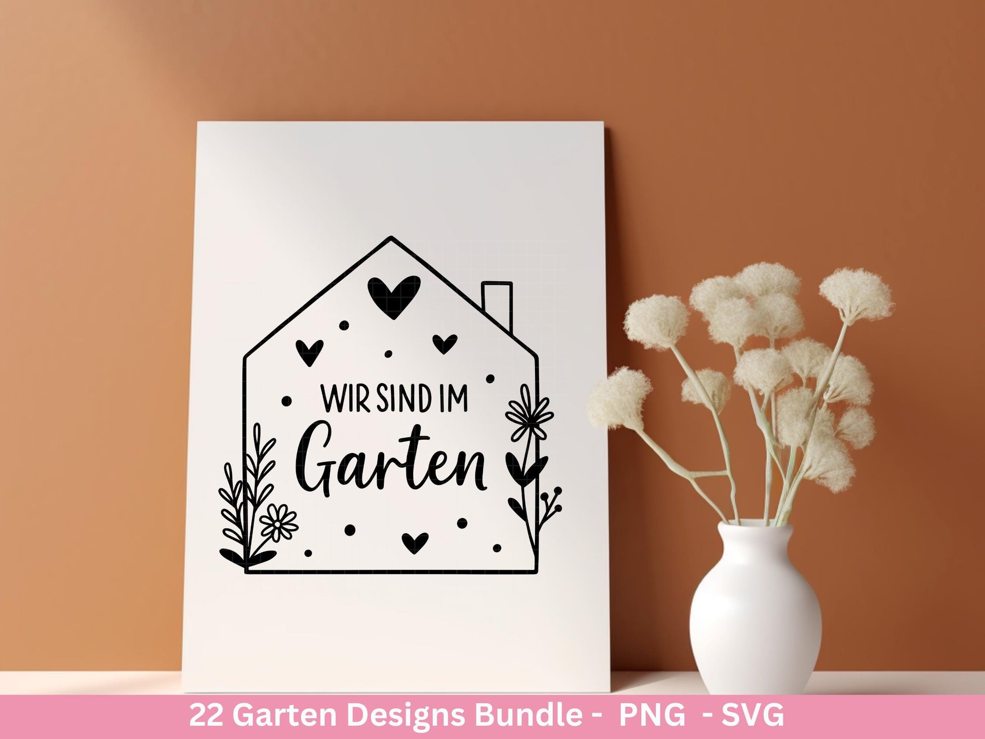 Garten Frühling Plotterdatei Bundle – Gartenliebe Sprüche & Motive | Deutsche Garten SVG Designs | Blumen Vogel Cricut Silhouette Laserdatei