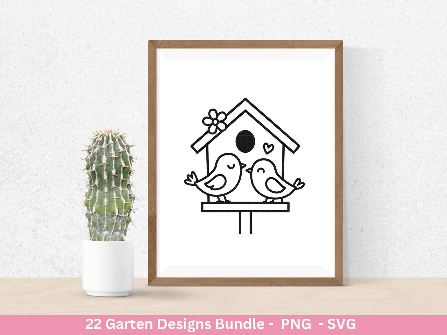 Garten Frühling Plotterdatei Bundle – Gartenliebe Sprüche & Motive | Deutsche Garten SVG Designs | Blumen Vogel Cricut Silhouette Laserdatei