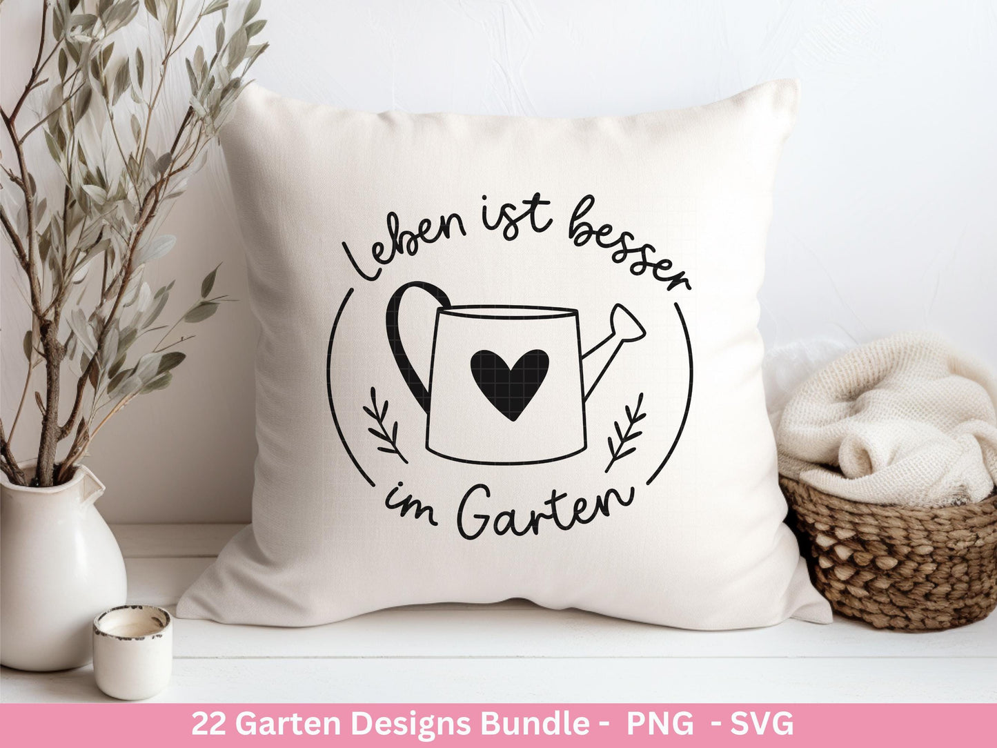 Garten Frühling Plotterdatei Bundle – Gartenliebe Sprüche & Motive | Deutsche Garten SVG Designs | Blumen Vogel Cricut Silhouette Laserdatei