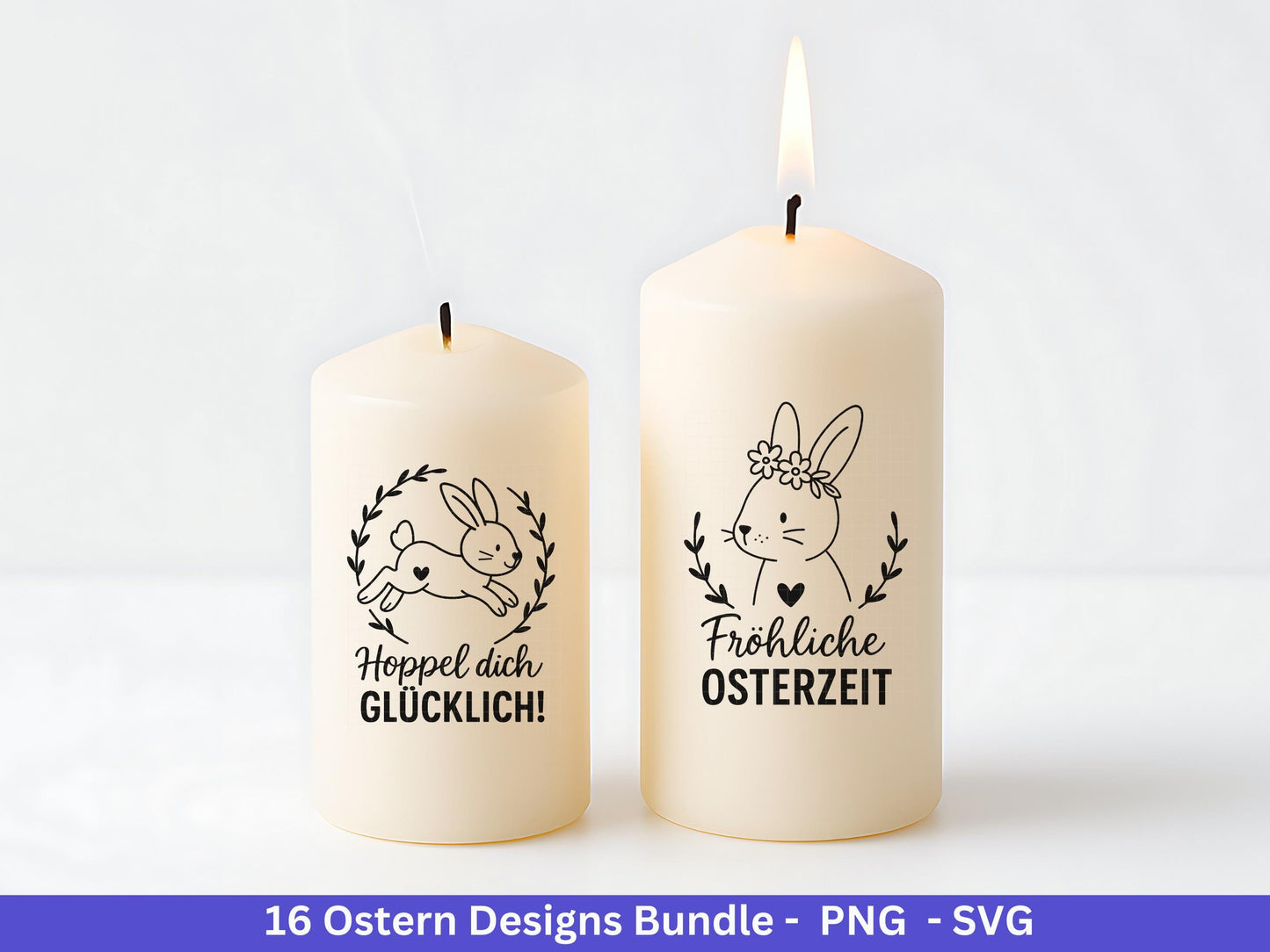 Ostern Plotterdatei Bundle – Niedliche Hasen & Lustige Oster Sprüche | Deutsche Oster SVG | Osterzeit Eiersuche Cricut Silhouette Laserdatei