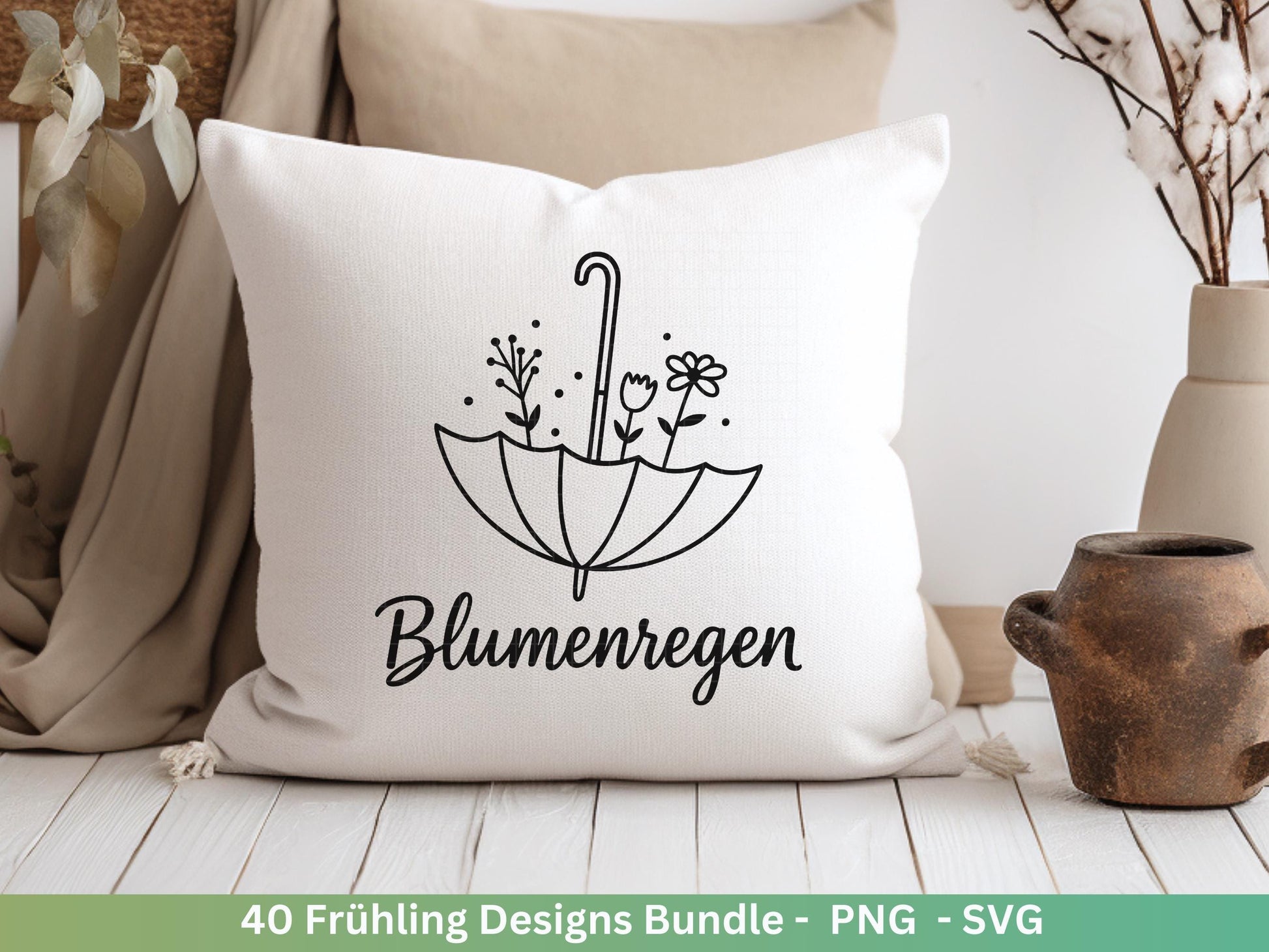 Frühling Plotterdatei Bundle – Blumen & Frühlingsgrüße | Deutsche Frühling SVG Designs | Frühlingszauber Cricut Silhouette Laserdatei
