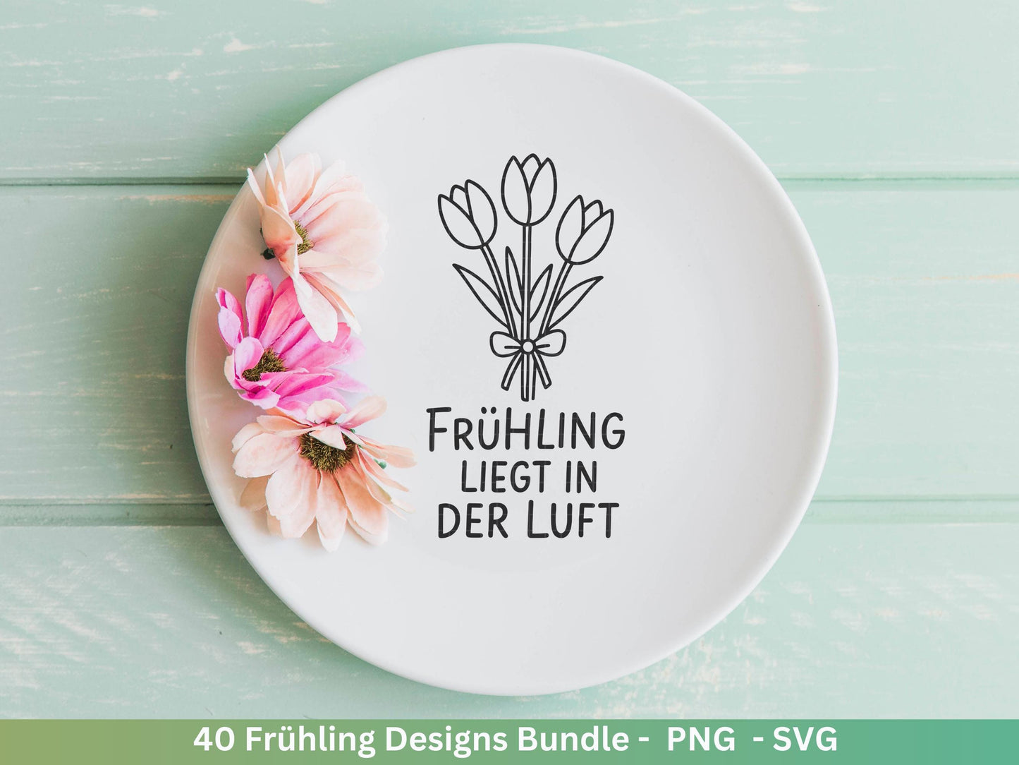 Frühling Plotterdatei Bundle – Blumen & Frühlingsgrüße | Deutsche Frühling SVG Designs | Frühlingszauber Cricut Silhouette Laserdatei
