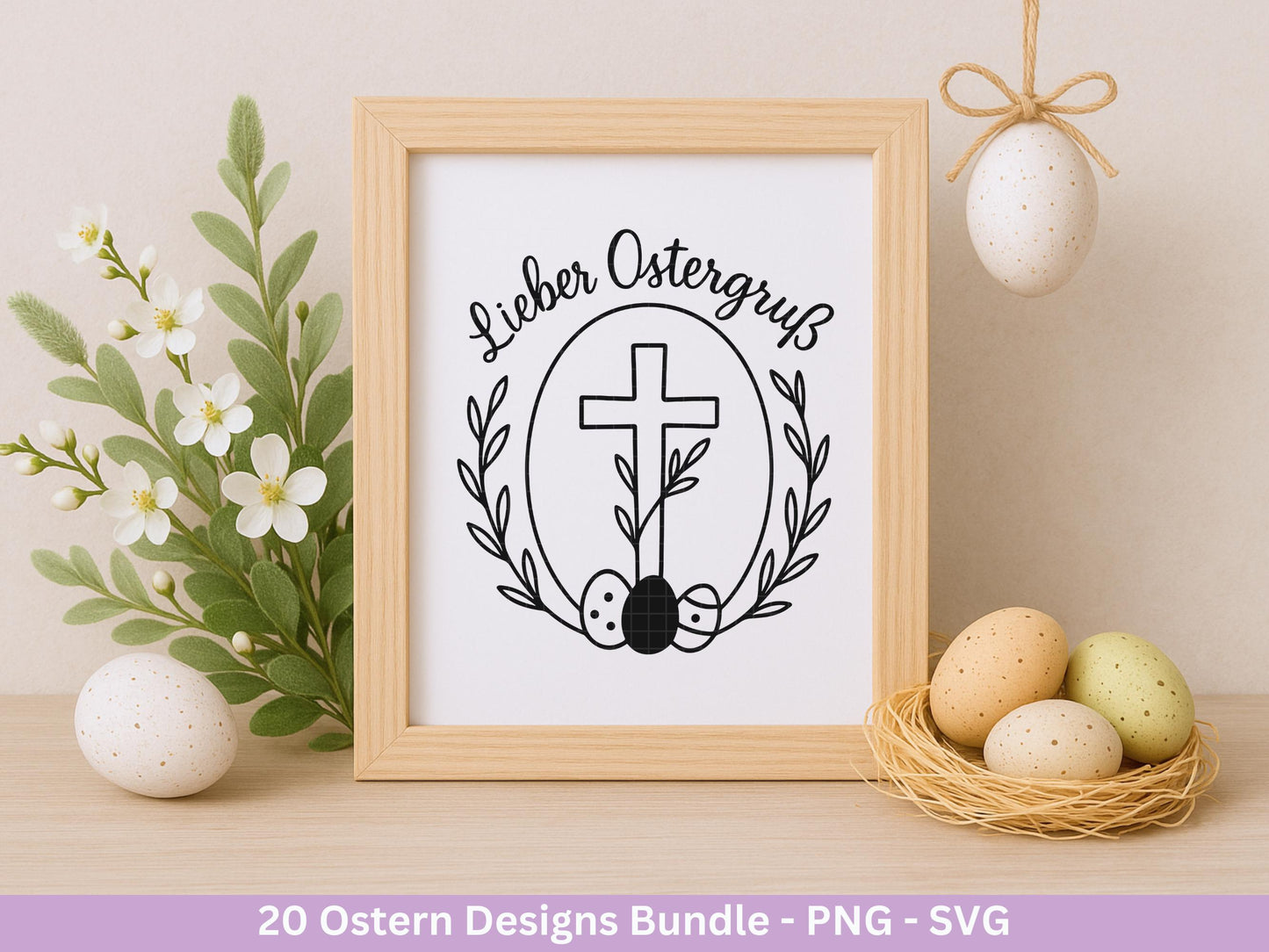 Ostern Plotterdatei Bundle – Süße Hasen Frohe Ostern Sprüche | Deutsche Oster SVG Designs | Ostergrüße Frühling Cricut Laserdatei Geschenk