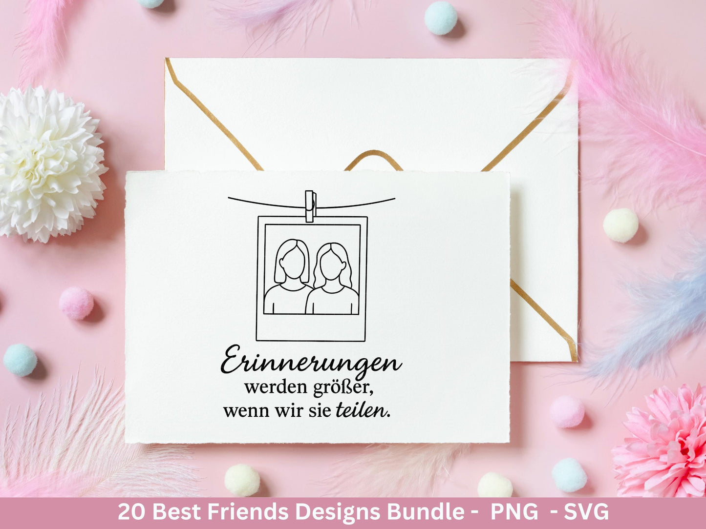 Beste Freundin Plotterdatei Bundle – Freundschaft Sprüche & Mädels Motive | Deutsche Freundschaft SVG | Schwester Geschenk Cricut Laserdatei