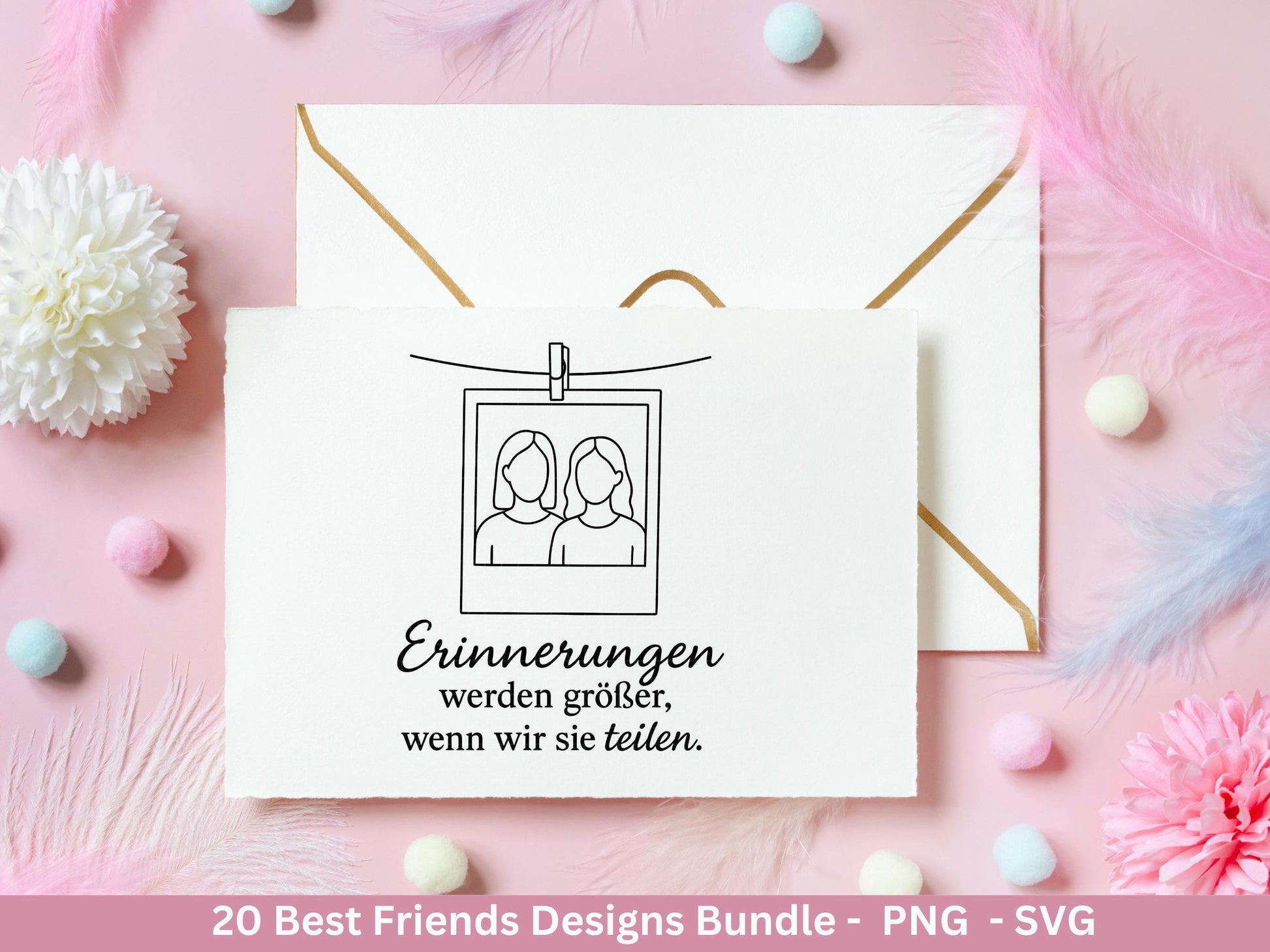Beste Freundin Plotterdatei Bundle – Freundschaft Sprüche & Mädels Motive | Deutsche Freundschaft SVG | Schwester Geschenk Cricut Laserdatei