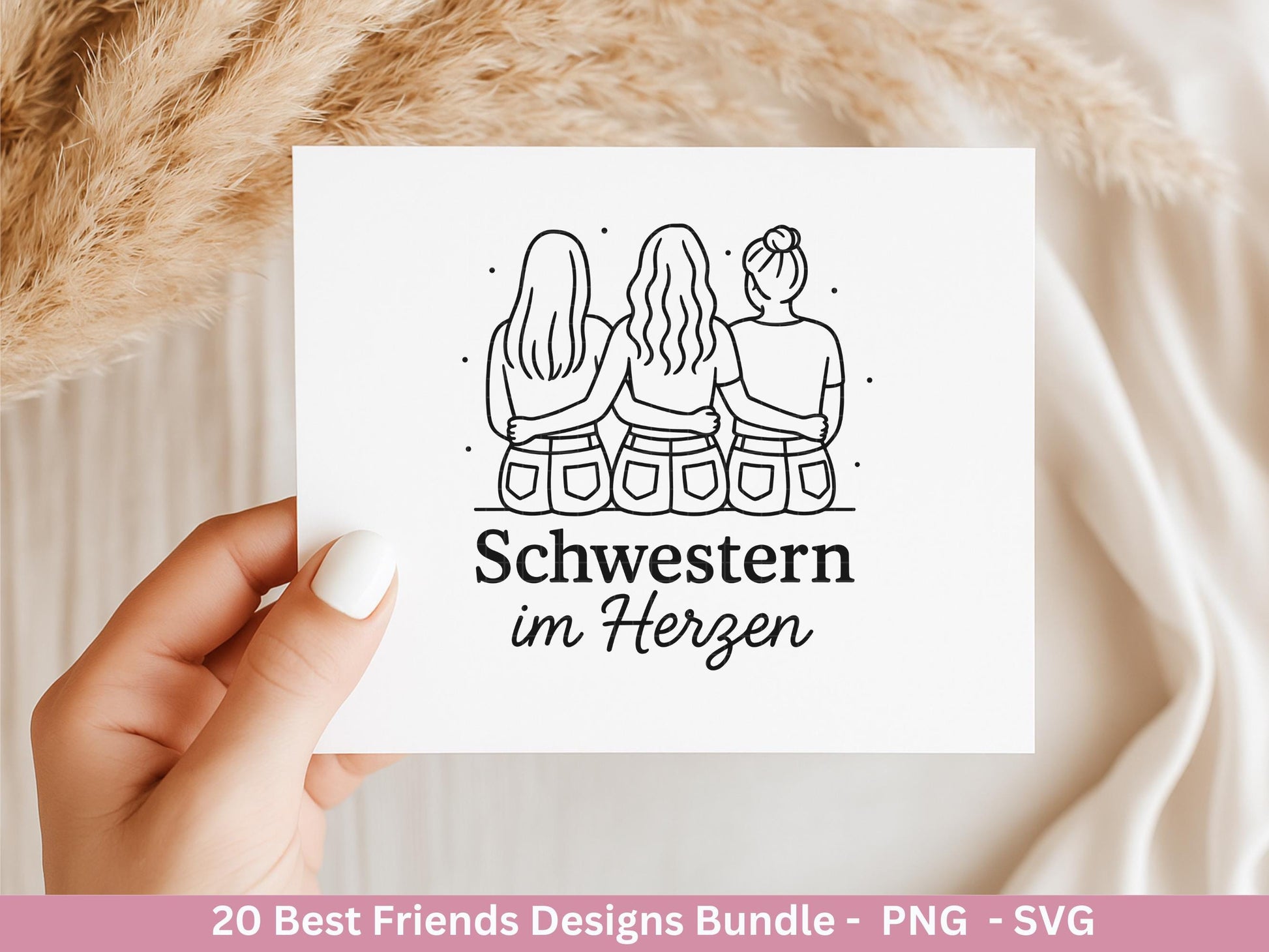 Beste Freundin Plotterdatei Bundle – Freundschaft Sprüche & Mädels Motive | Deutsche Freundschaft SVG | Schwester Geschenk Cricut Laserdatei