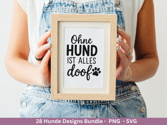 Hunde Plotterdatei Bundle – Lustige Hund Sprüche & Pfoten Motive | Deutsche Hund SVG Designs | Cricut Silhouette Laserdatei Geschenkidee