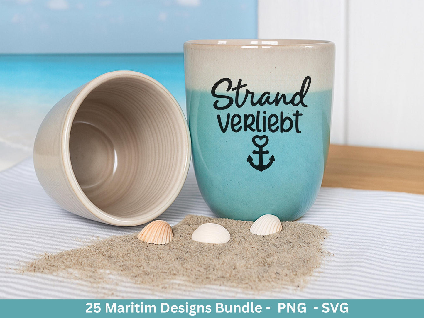 Maritim Plotterdatei Bundle – Küstenkind Sprüche & Möwen Designs | Nordsee Ostsee Meer SVG | Strandliebe Anker Waves Cricut Laserdatei