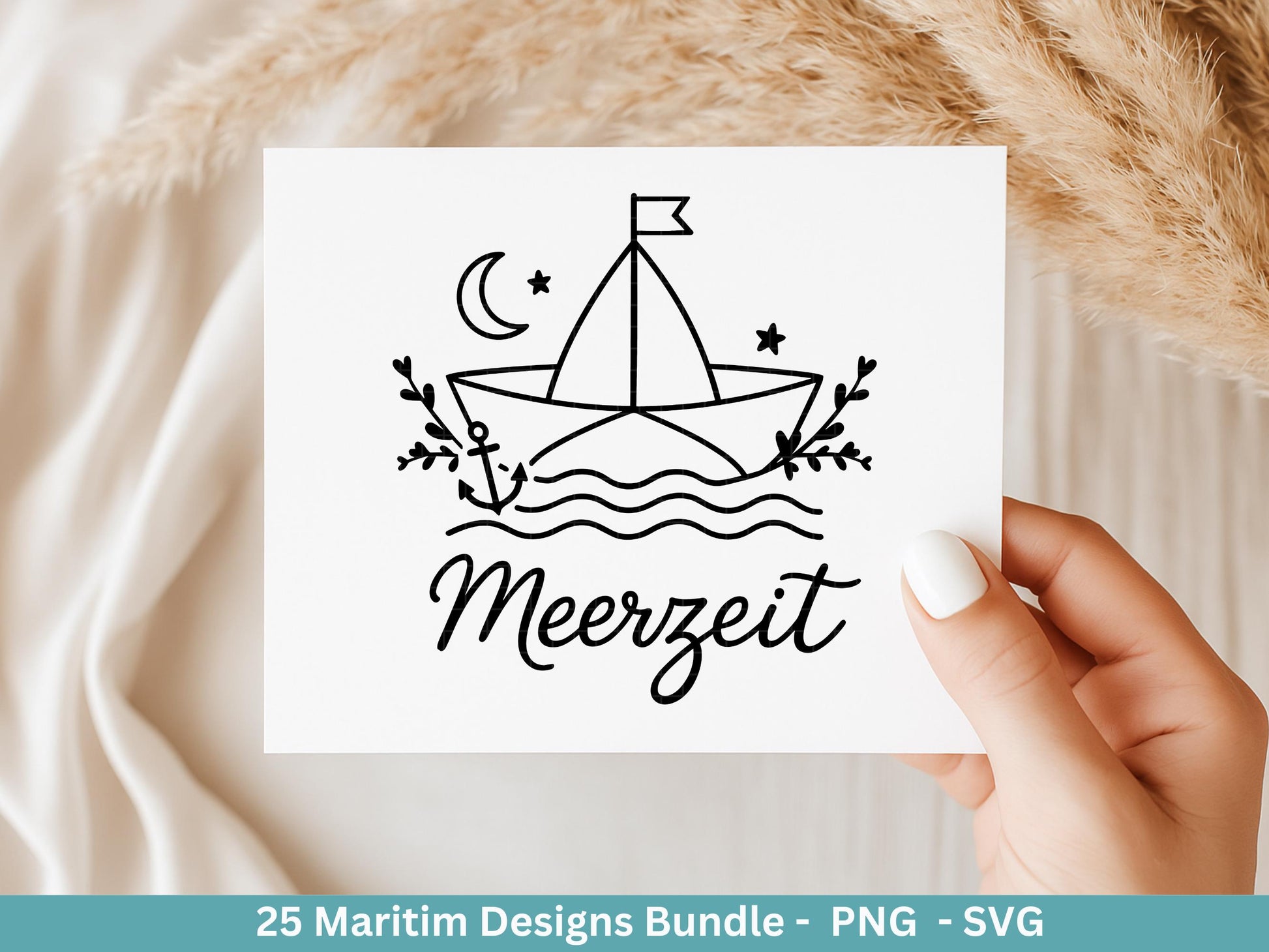 Maritim Plotterdatei Bundle – Küstenkind Sprüche & Möwen Designs | Nordsee Ostsee Meer SVG | Strandliebe Anker Waves Cricut Laserdatei