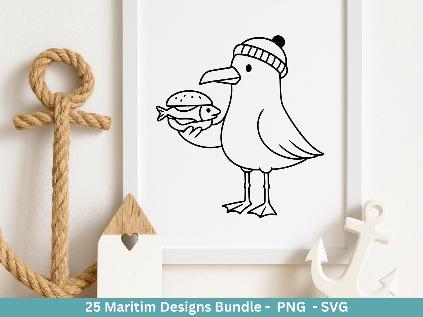 Maritim Plotterdatei Bundle – Küstenkind Sprüche & Möwen Designs | Nordsee Ostsee Meer SVG | Strandliebe Anker Waves Cricut Laserdatei