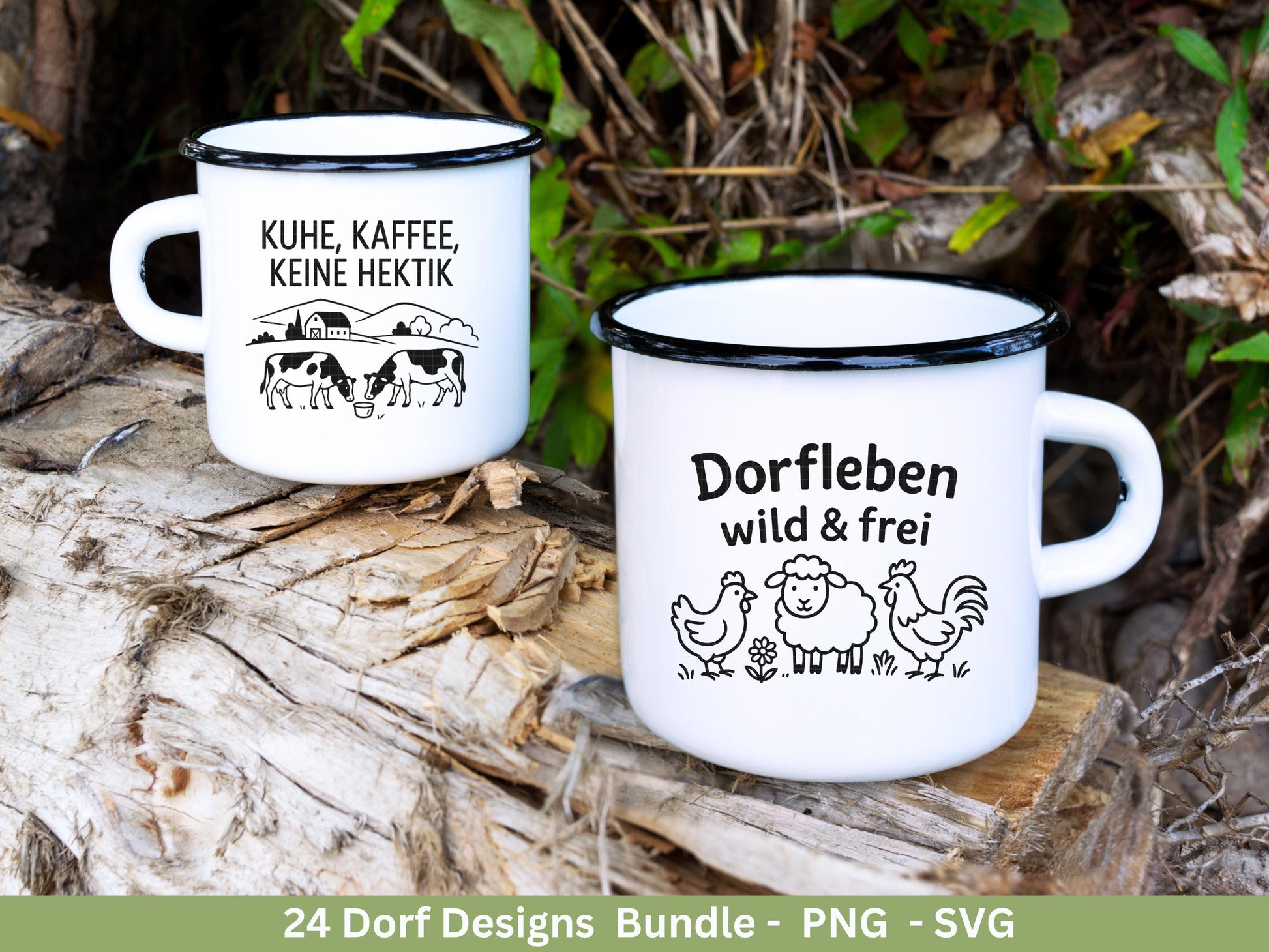 Dorfleben Plotterdatei Bundle – Dorfkind Sprüche & Bauernhof Motive | Landliebe SVG Designs | Traktor Tierliebe Cricut Silhouette Laserdatei