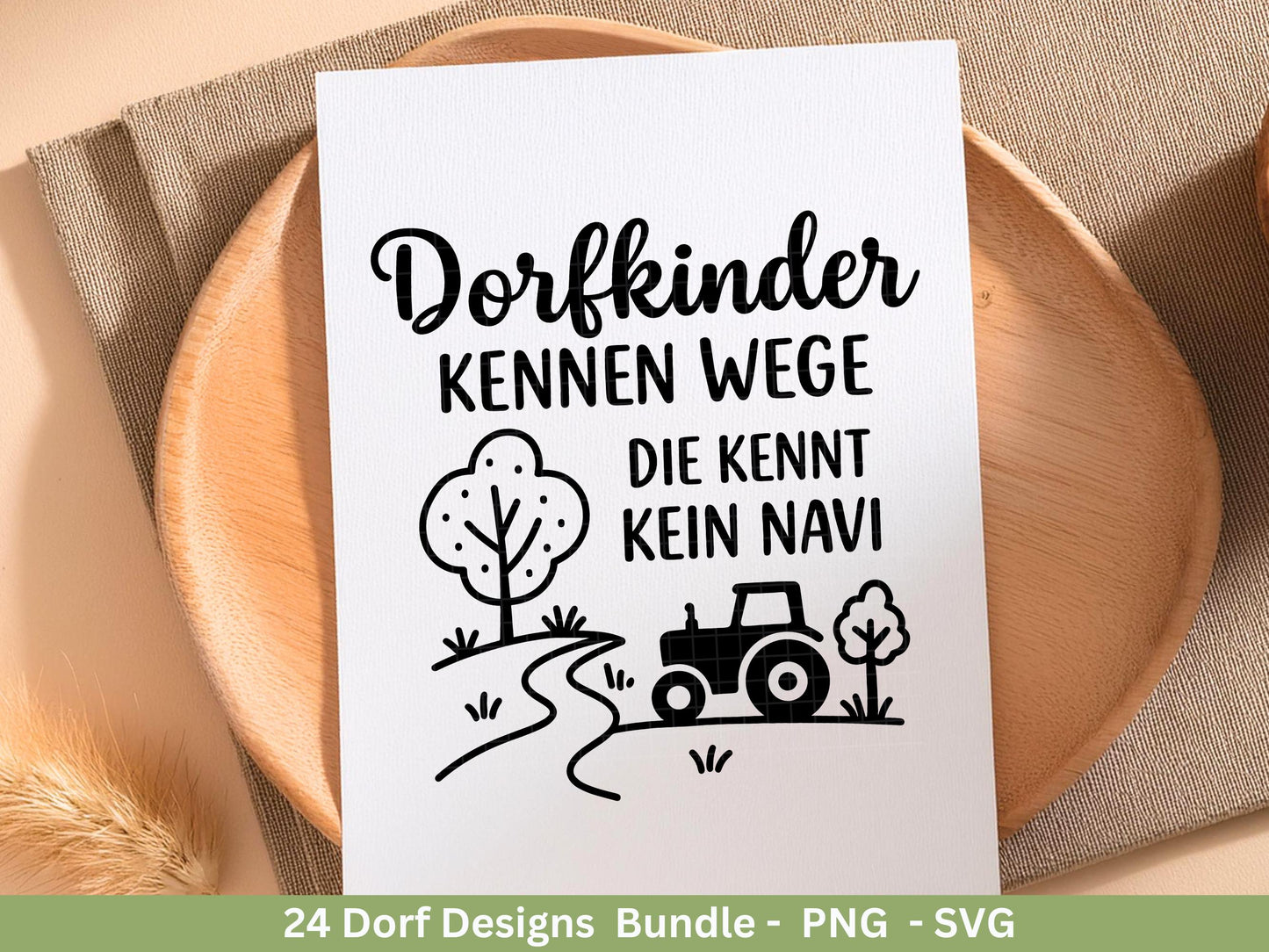 Dorfleben Plotterdatei Bundle – Dorfkind Sprüche & Bauernhof Motive | Landliebe SVG Designs | Traktor Tierliebe Cricut Silhouette Laserdatei