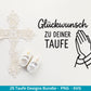 Taufe Plotterdatei Bundle – Einladung Taufe & Segenswünsche | Christliche SVG Designs | Taufkind Symbole Kreuz Kommunion Cricut Laserdatei