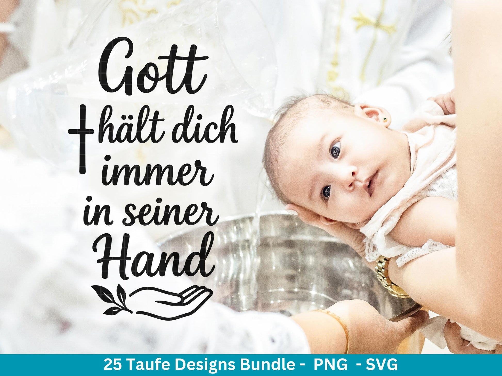 Taufe Plotterdatei Bundle – Einladung Taufe & Segenswünsche | Christliche SVG Designs | Taufkind Symbole Kreuz Kommunion Cricut Laserdatei