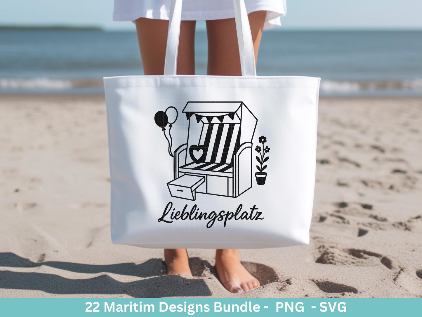 Maritim Plotterdatei Bundle – Strandkorb Sprüche & Meerliebe Designs | Nordsee Ostsee SVG | Moin Küstenkind Anker Cricut Laserdatei Meerzeit