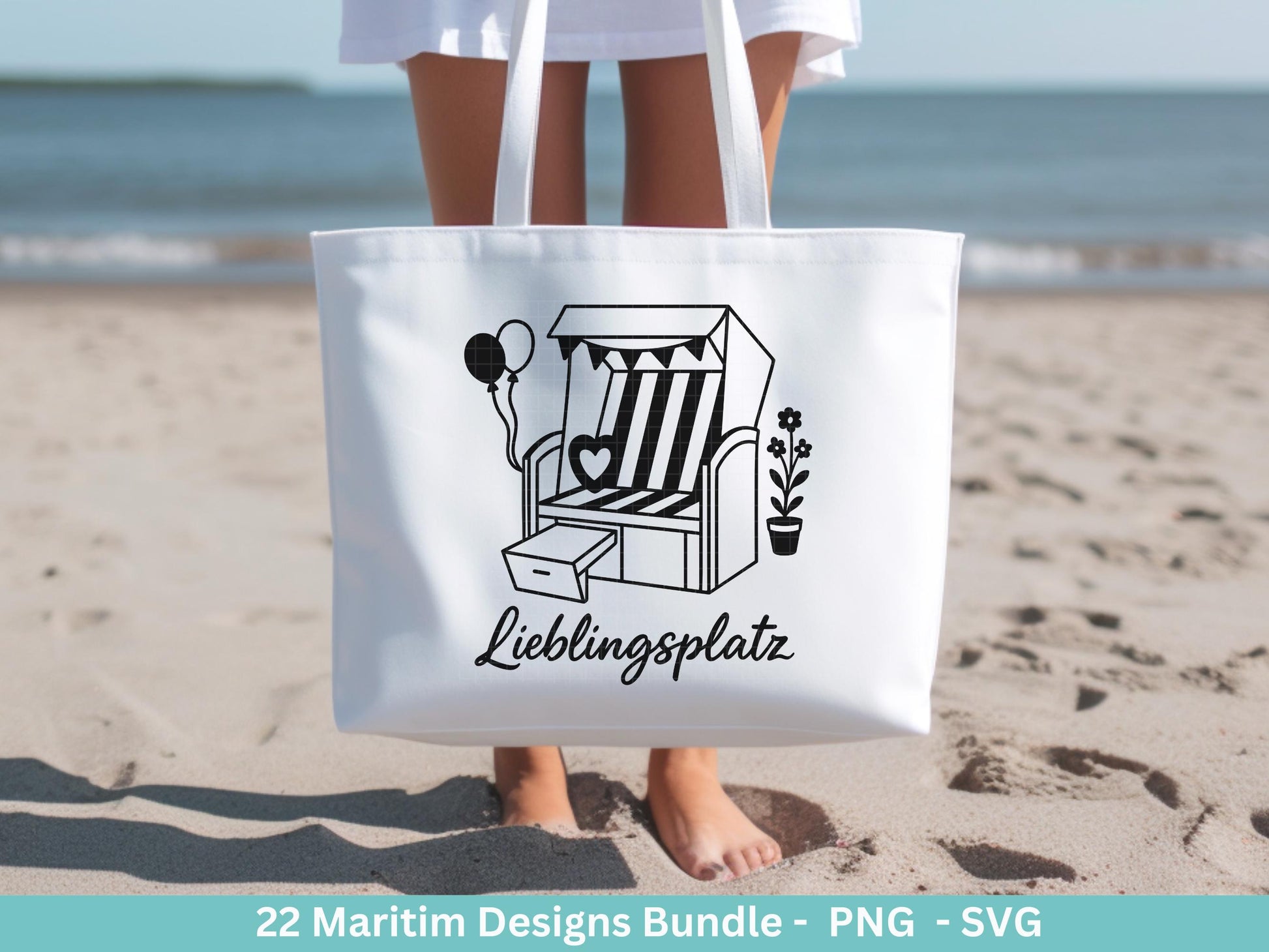 Maritim Plotterdatei Bundle – Strandkorb Sprüche & Meerliebe Designs | Nordsee Ostsee SVG | Moin Küstenkind Anker Cricut Laserdatei Meerzeit