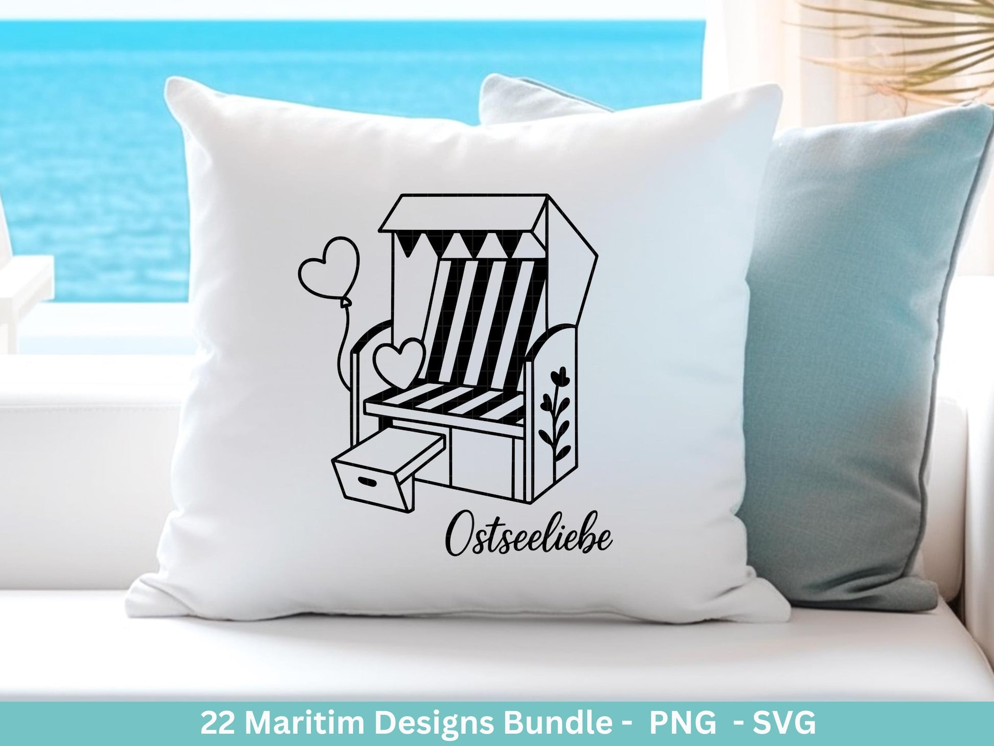 Maritim Plotterdatei Bundle – Strandkorb Sprüche & Meerliebe Designs | Nordsee Ostsee SVG | Moin Küstenkind Anker Cricut Laserdatei Meerzeit