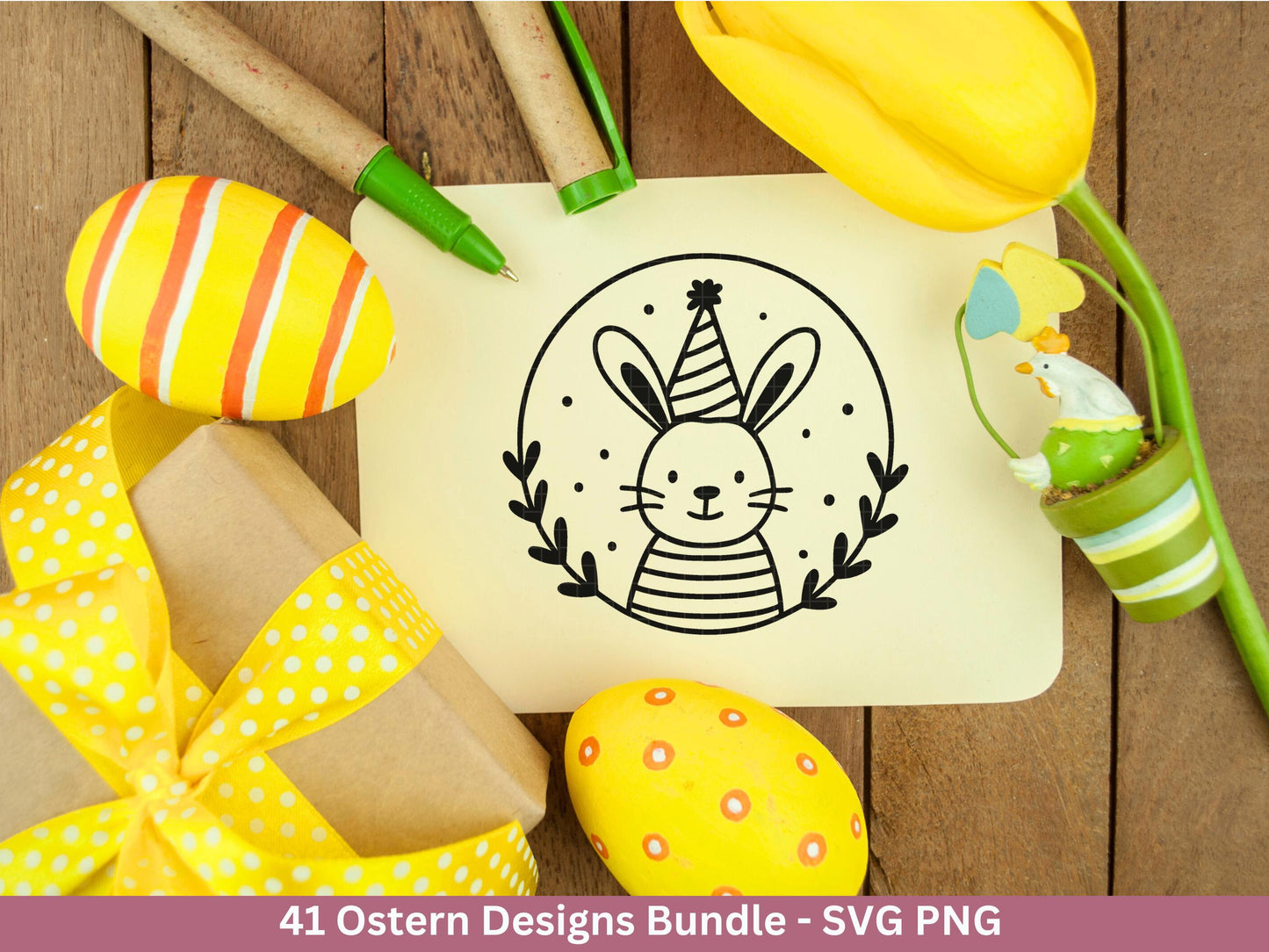 Ostern Plotterdatei Bundle – Süße Hasen & Oster Eier Designs | Deutsche Oster SVG Motive | Frühling Doodle | Cricut Silhouette Laserdatei