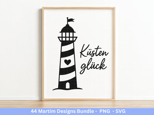 Maritim Plotterdatei Bundle – Küstenliebe Sprüche & Leuchtturm Motive | Moin Nordsee Ostsee SVG | Möwen Anker Meer | Cricut Laserdatei Holz