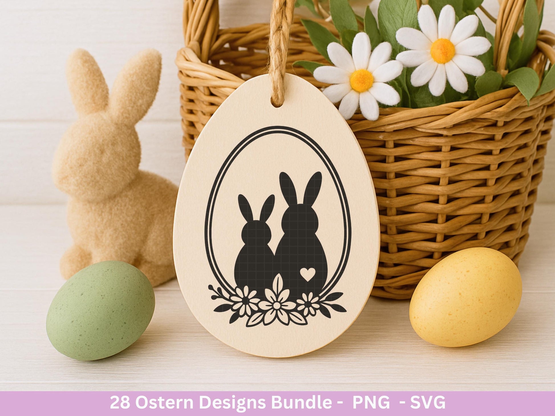 Ostern Plotterdatei Bundle – Süße Hasen Frohe Ostern Sprüche | Deutsche Oster SVG Designs | Ostergrüße Frühling Cricut Laserdatei Geschenk