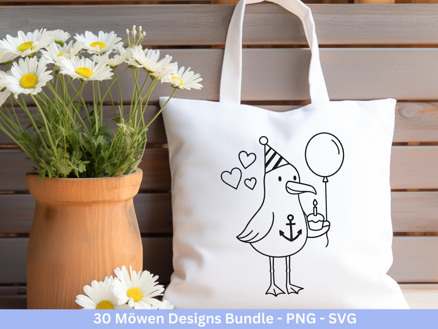 Möwen Plotterdatei Bundle – Maritime Küstenkind Möwe Designs | Nordsee Ostsee SVG | Moin Strandliebe Anker Sommer Cricut Laserdatei
