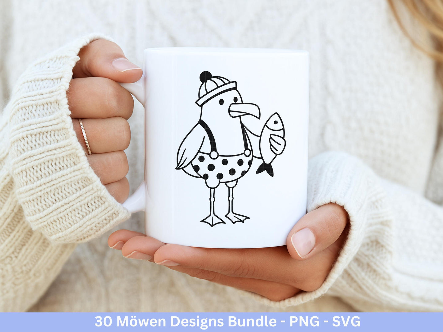 Möwen Plotterdatei Bundle – Maritime Küstenkind Möwe Designs | Nordsee Ostsee SVG | Moin Strandliebe Anker Sommer Cricut Laserdatei