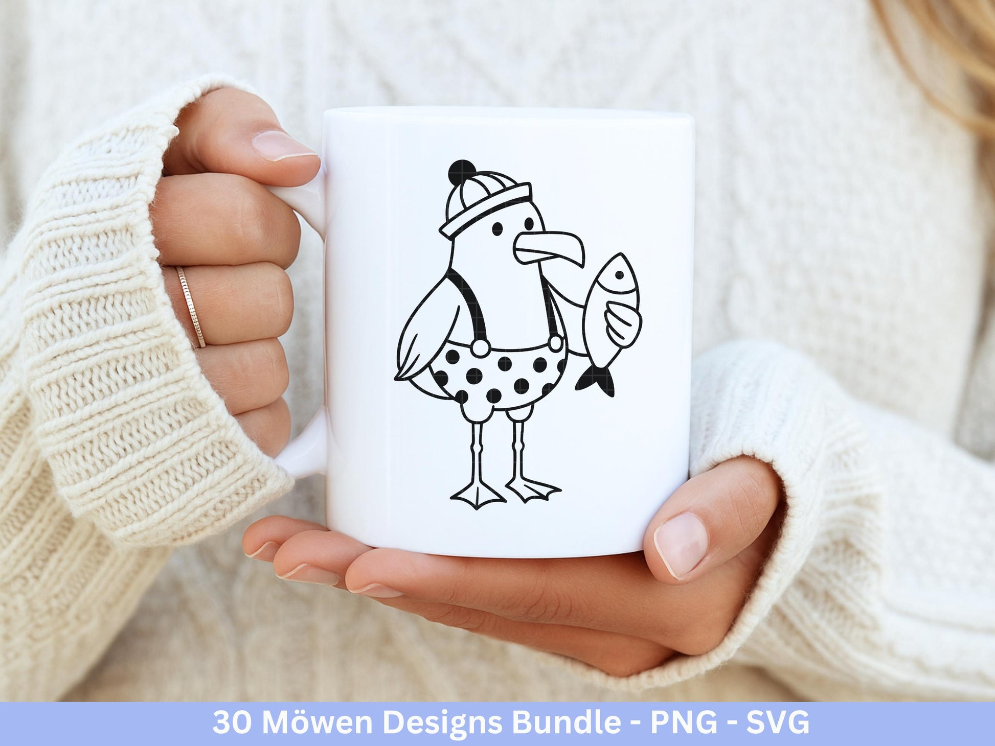 Möwen Plotterdatei Bundle – Maritime Küstenkind Möwe Designs | Nordsee Ostsee SVG | Moin Strandliebe Anker Sommer Cricut Laserdatei