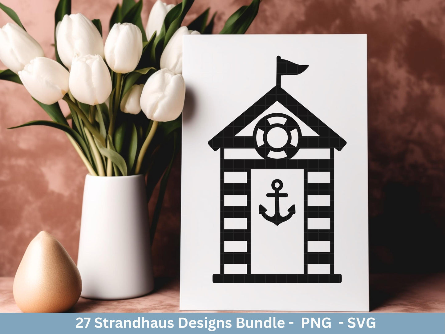 Strandhaus Plotterdatei Bundle – Maritime Strandhäuser & Küstenmotive | Meer SVG Designs | Nordsee Ostsee | Cricut Silhouette Laserdatei
