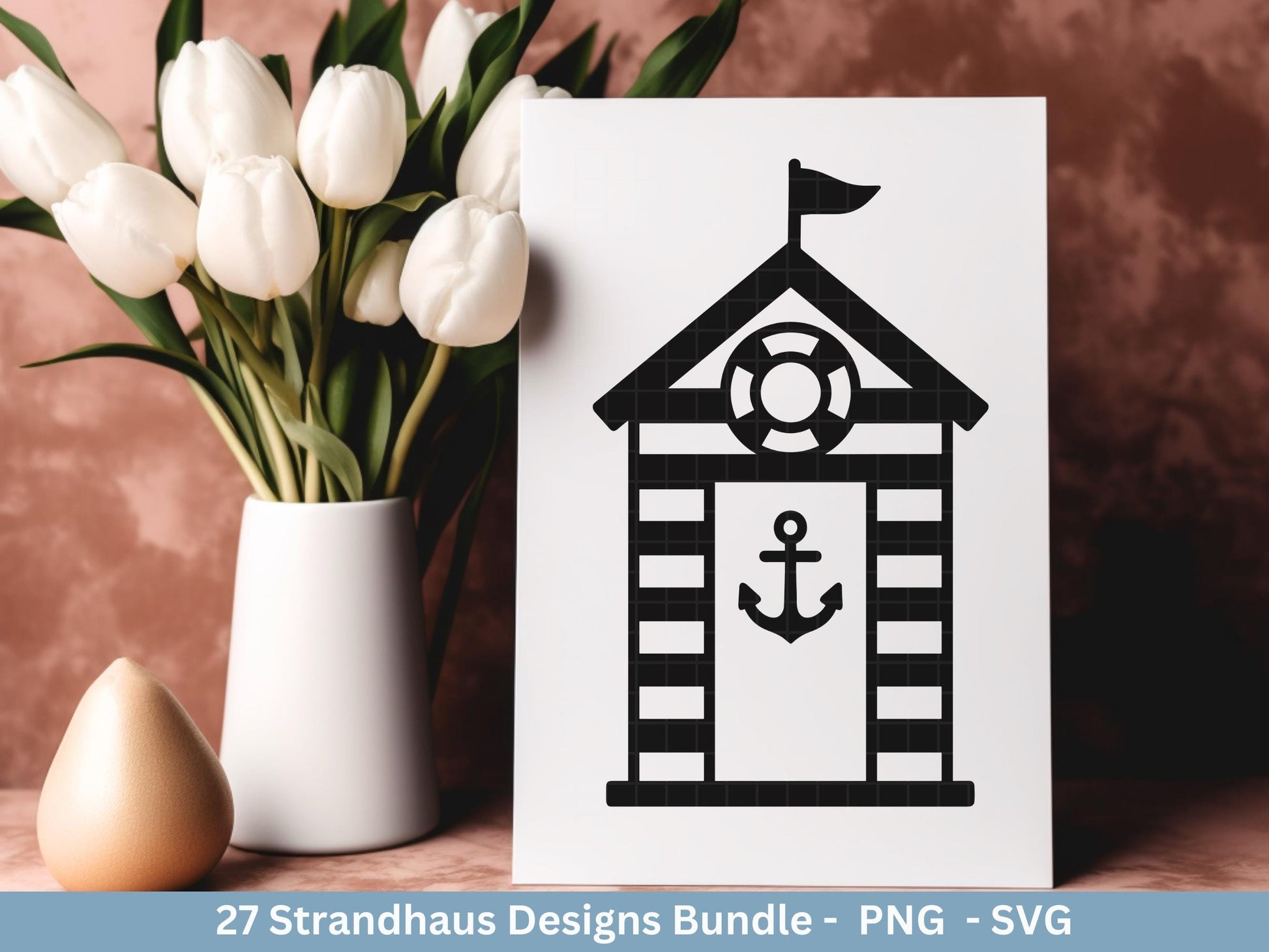 Strandhaus Plotterdatei Bundle – Maritime Strandhäuser & Küstenmotive | Meer SVG Designs | Nordsee Ostsee | Cricut Silhouette Laserdatei