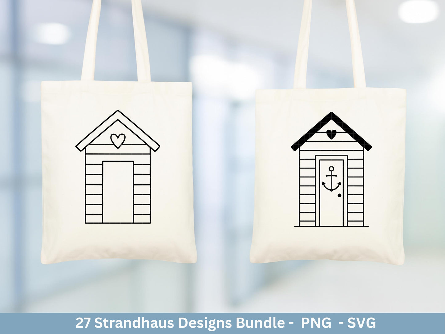 Strandhaus Plotterdatei Bundle – Maritime Strandhäuser & Küstenmotive | Meer SVG Designs | Nordsee Ostsee | Cricut Silhouette Laserdatei
